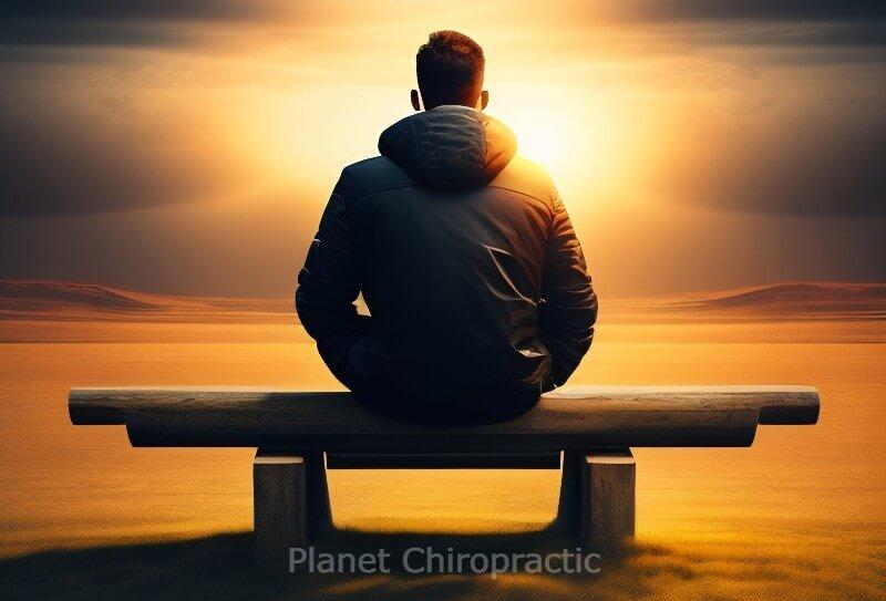 chiropractor sitting on bench