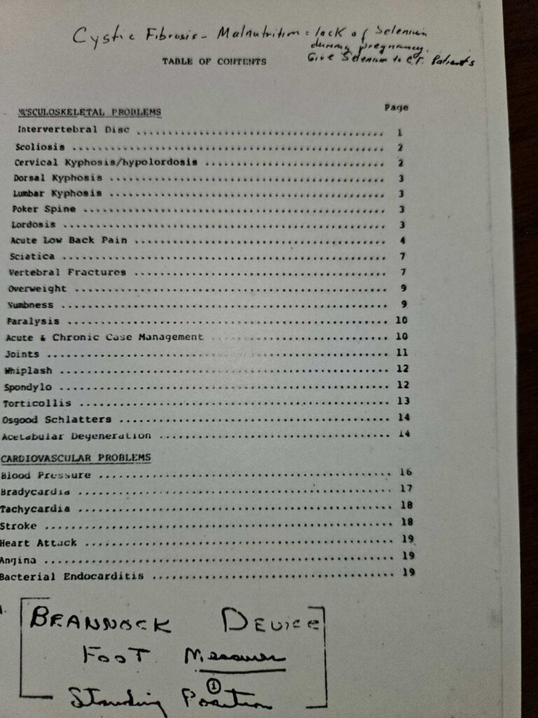 Dr Clarence Gonstead Orginal Notes 40 Years Ago