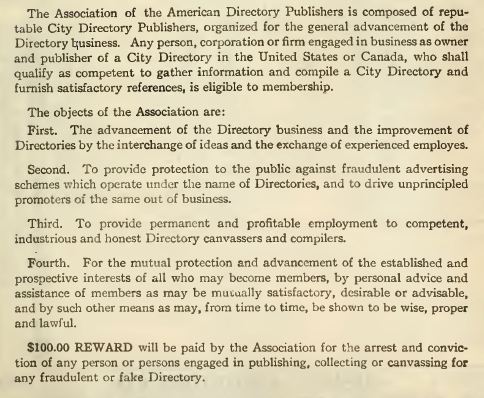 American directory publishers objects