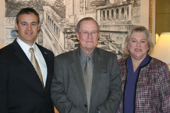 Dr. Kern (center) Dennis Marchiori and Vickie Palmer