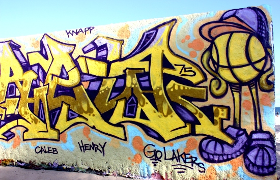 Go Lakers - Laker Themed Graffiti in Venice Beach 2009
