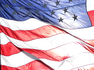 American Flag at the Vietnam Veterans Memorial in Washington