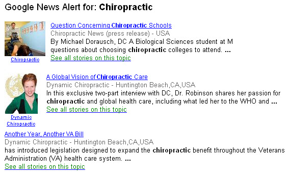 Google News Alert for: Chiropractic