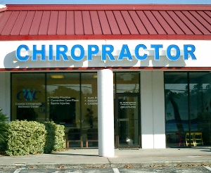 blue chiropractor sign