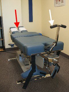 chiropractic table with flexion distraction attachments