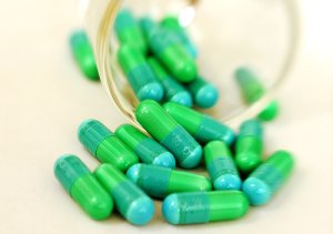 green and blue antibiotics