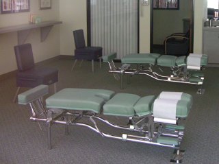 chiropractic drop tables in open adjusting area