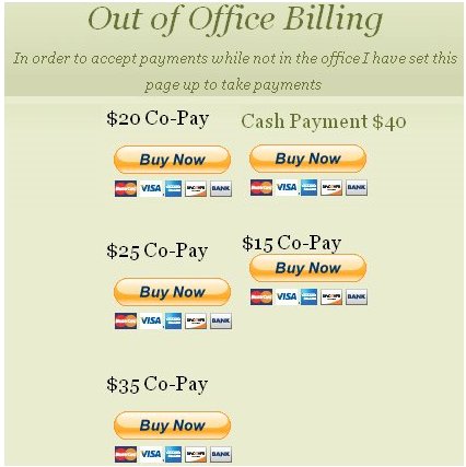 out of office billing using PayPal