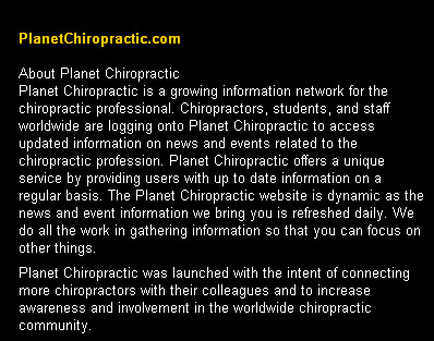 About Planet Chiropractic 1999