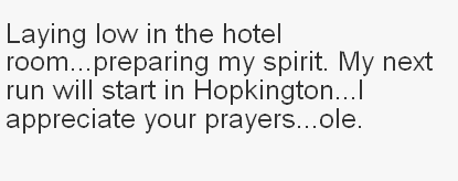 My next run will start in Hopkington