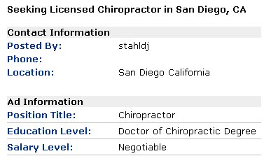 seeking licensed chiropractor