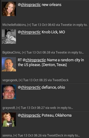 twitter cities local chiropractic blog post