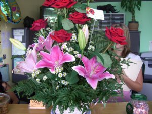 Valentines flowers chiropractic office